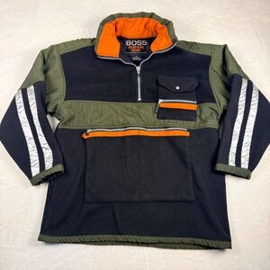 BOSS Survival Gear Men's Large Fleece Pullover Black Streetwear Gorpcore